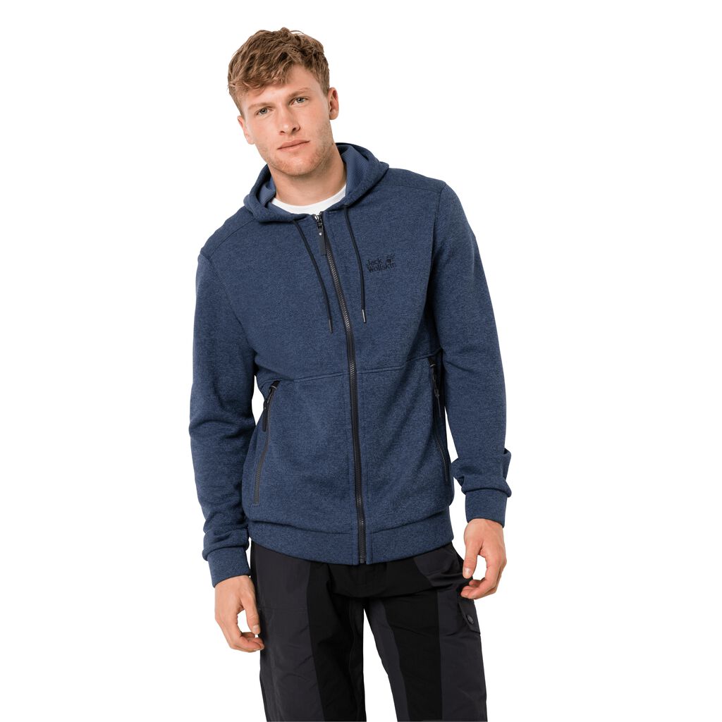 Jack Wolfskin FINLEY HOODED fleece ζακετεσ ανδρικα μπλε | GR8713169